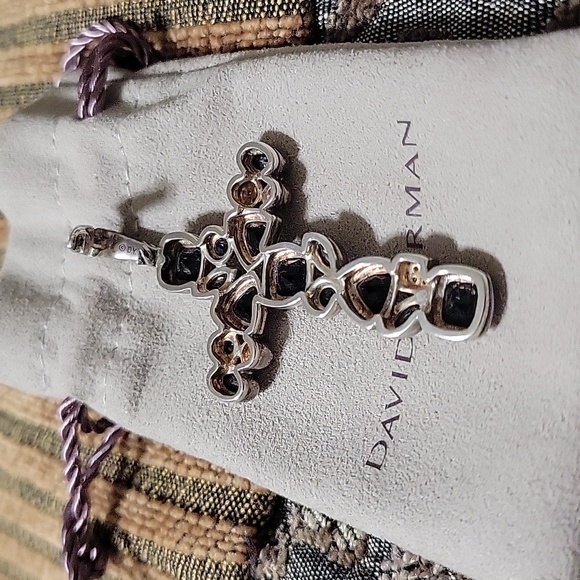 Authentic David Yurman 925  Black Onyx Cross - Picture 13 of 15